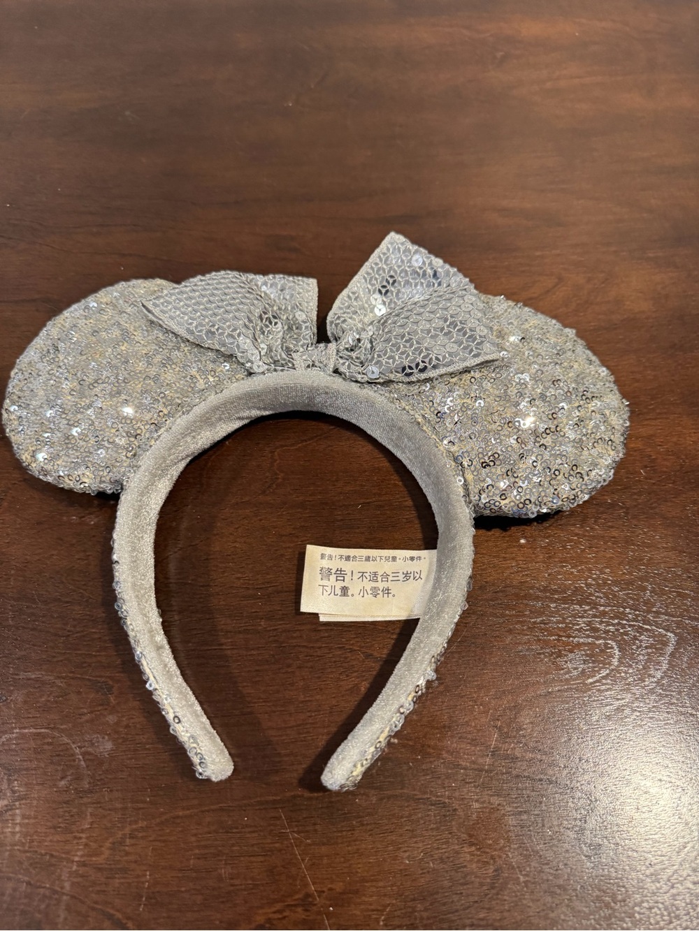 Silver Sequin Minnie Ear Headband